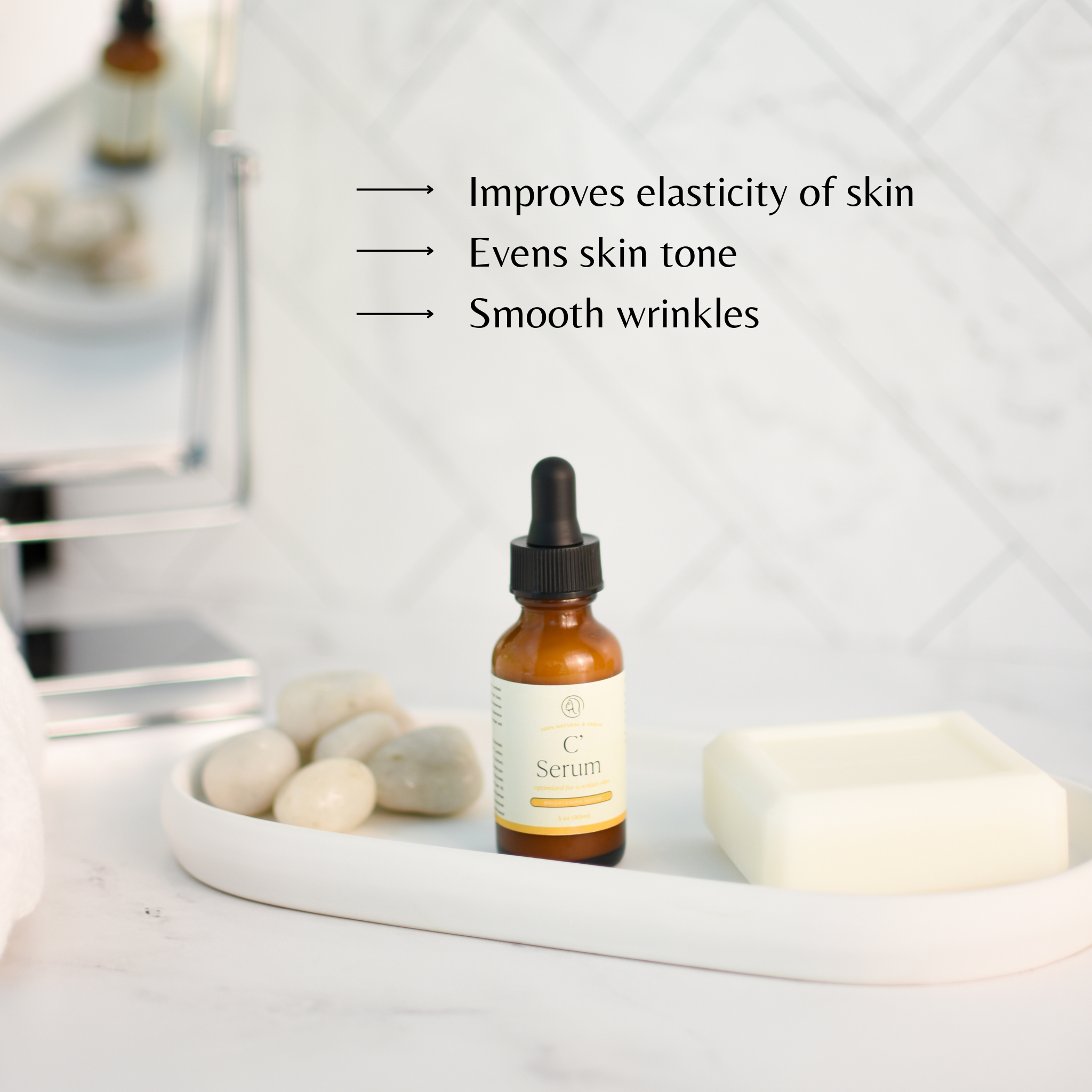 Vitamin C Serum - Mavian Beauty: improves elasticity of skin, evens skin tone and smooth wrinkles.