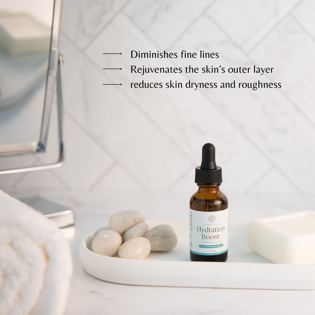 Hydration Boost, dismishes fine lines, rejuvenates the skin's outer layer and reduces skin dryness and roughness